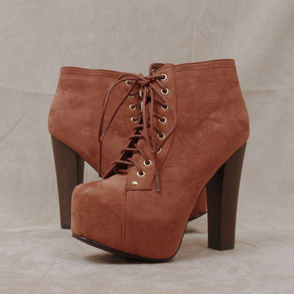 FINAL SALE Tan Chunky Platform Heel Britney1 - Picture 5 of 5